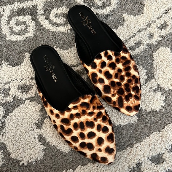 Yosi Samra Shoes - Yosi Samra pony hair leopard flat mules, size 8 GUC